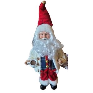 North Pole Trading Company Santa Clause With Coffee 12" New with Tags 2023